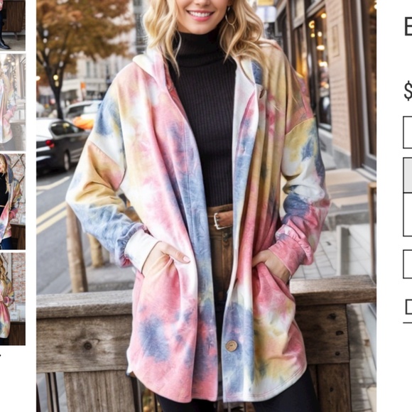 🎄 HEIMISH USA “ Marion “ HEIMISH Tie Dye Cardigan with Pockets 38 - Picture 2 of 7